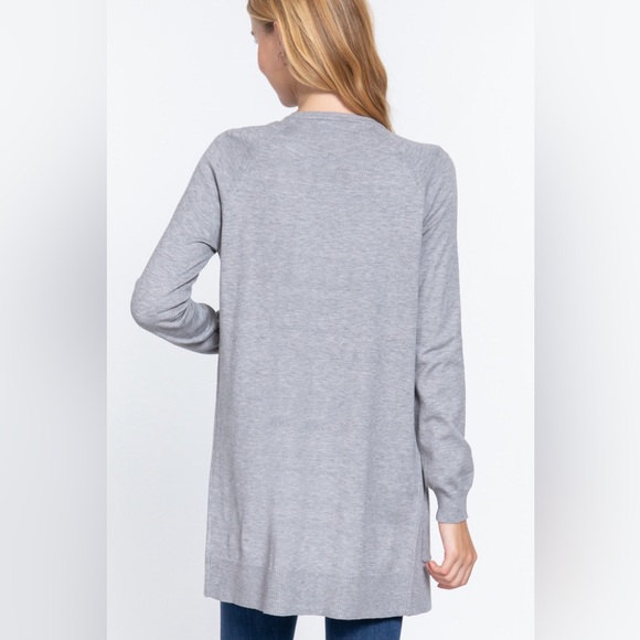 ACTIVE BASIC Open Front Long Sleeve Cardigan - Picture 3 of 4